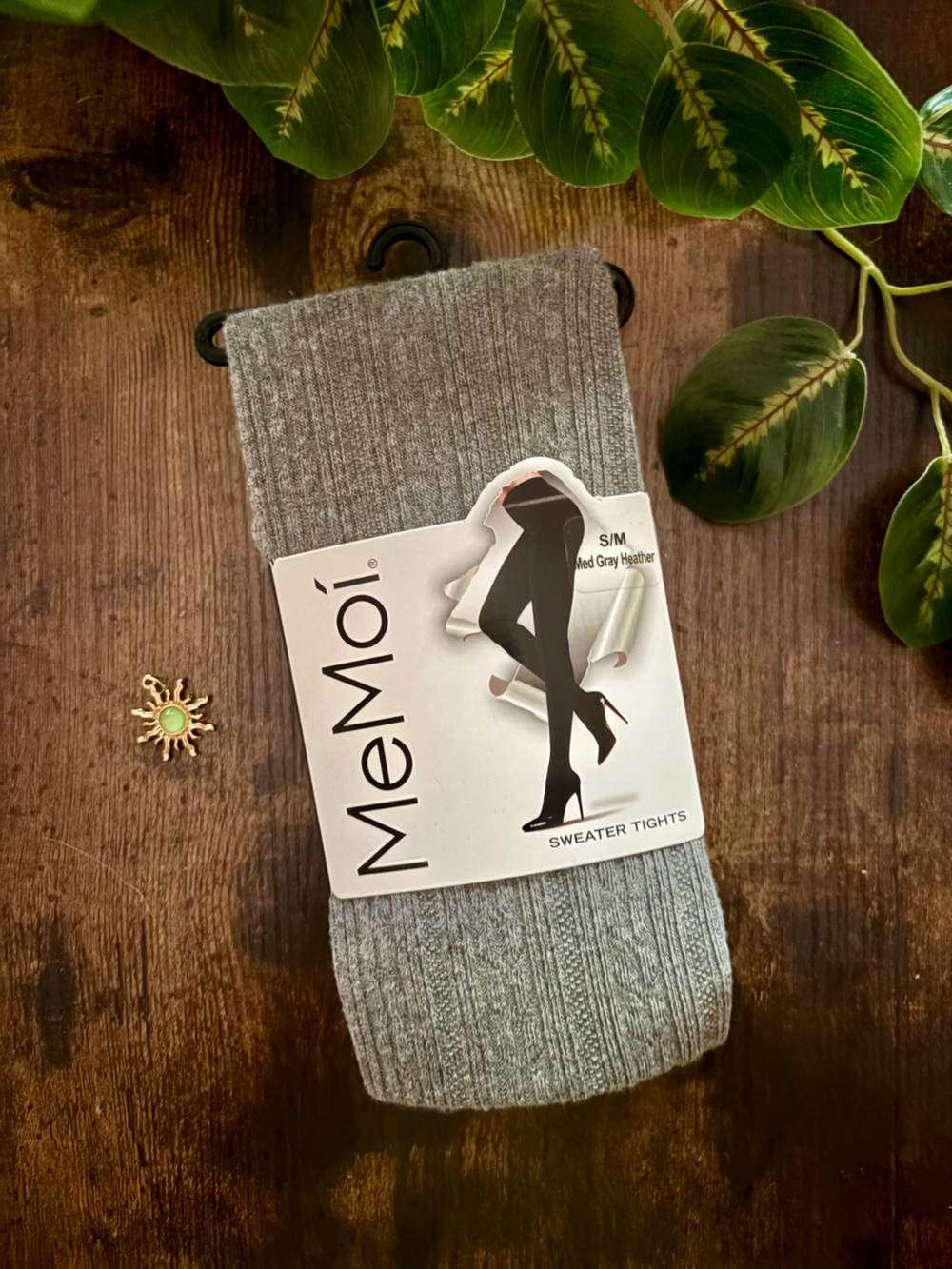 MeMoi Women's Gray Heather Sweater Tights
